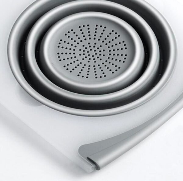 Innovative Multi-Functional 3 in 1 Chopping Board Detachable Folding Drain Basket Sink Cutting Board - Image 6