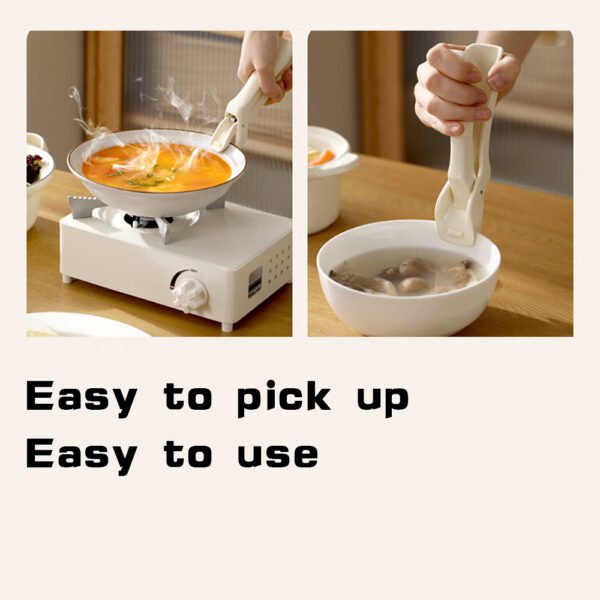 Anti-scalding Silicone Non-slip Take Bowl Clip Hot Plate Gripper, Stainless Steel Pot Clip Pan Gripper, Durable Bowl Holder Tongs Plate Retriever, Anti-scalding Dish Gripper - Image 3